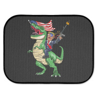 Machine Gun Trump On T Rex Dinosaur With American Flag Rear Car Mat | Artistshot