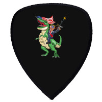 Machine Gun Trump On T Rex Dinosaur With American Flag Shield S Patch | Artistshot