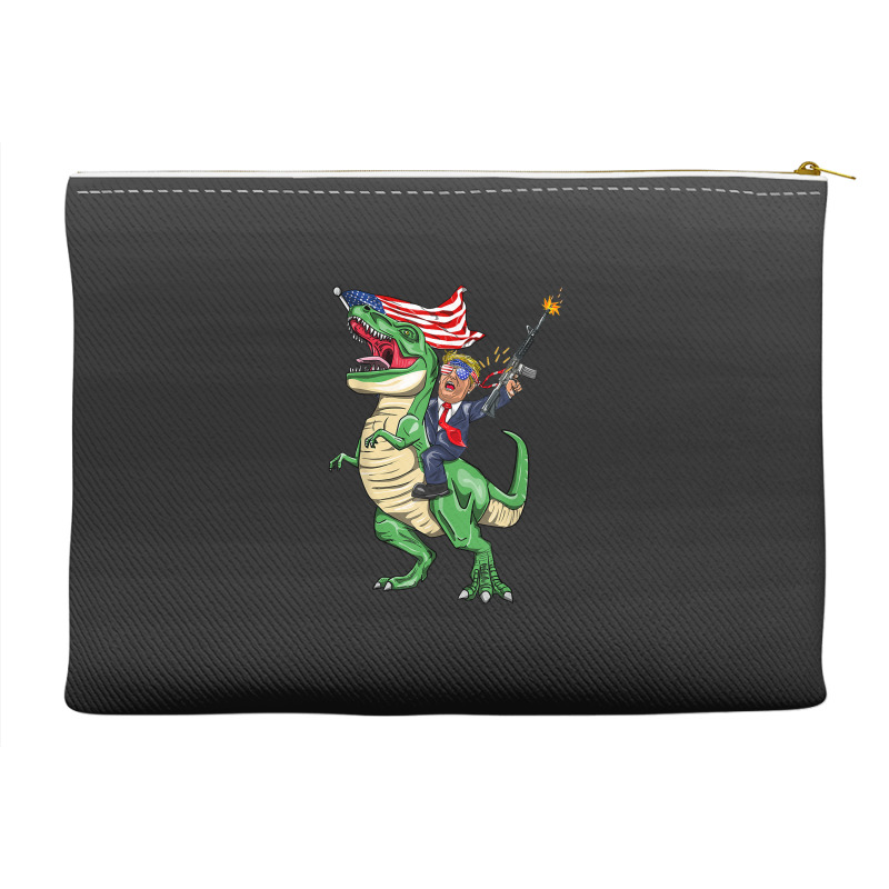 Machine Gun Trump On T Rex Dinosaur With American Flag Accessory Pouches | Artistshot