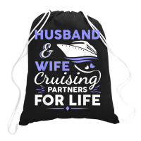 Funny Cruising Design For Husband Wife Couples Cruise Ship T Shirt Drawstring Bags | Artistshot