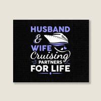 Funny Cruising Design For Husband Wife Couples Cruise Ship T Shirt Landscape Canvas Print | Artistshot