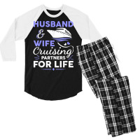 Funny Cruising Design For Husband Wife Couples Cruise Ship T Shirt Men's 3/4 Sleeve Pajama Set | Artistshot