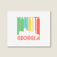 Retro 1970's Style Marietta Georgia Skyline T Shirt Landscape Canvas Print | Artistshot