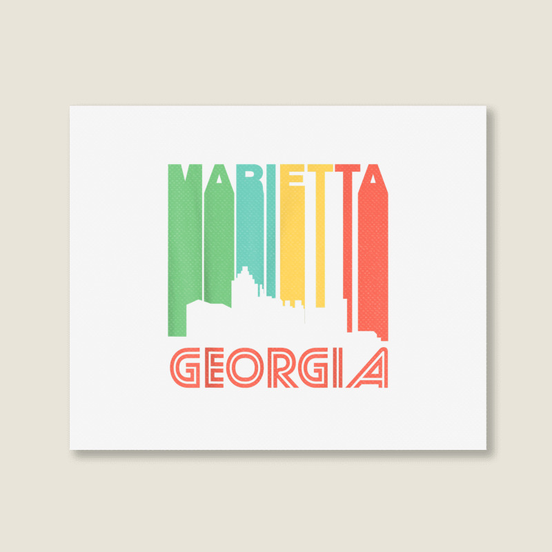 Retro 1970's Style Marietta Georgia Skyline T Shirt Landscape Canvas Print | Artistshot