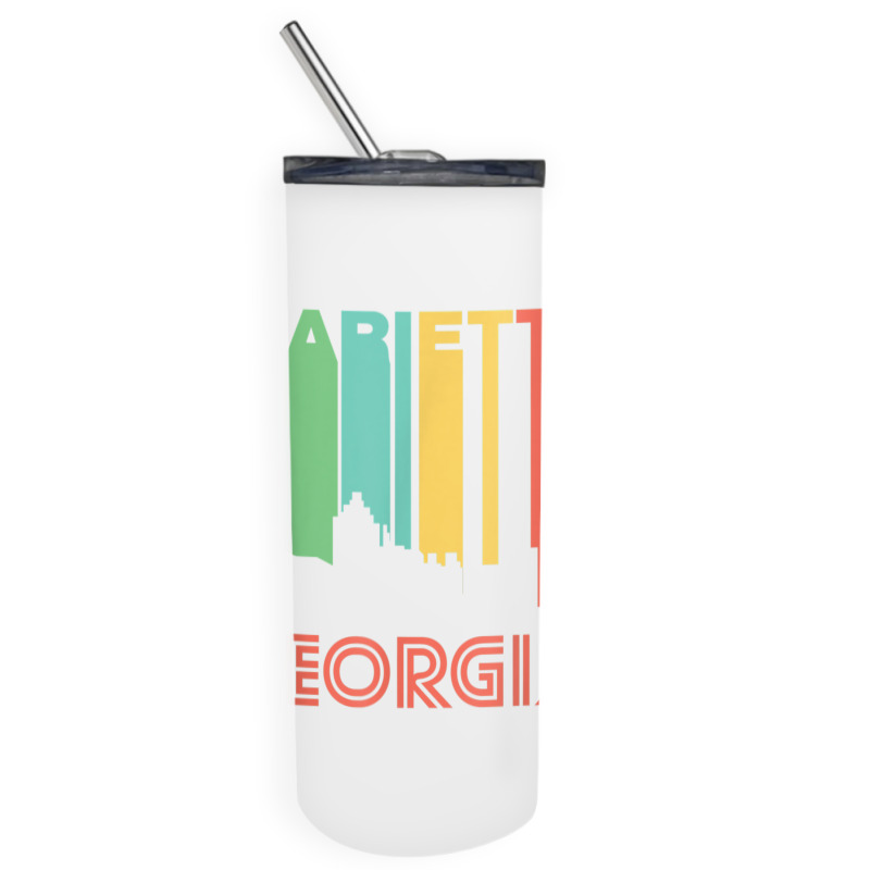 Retro 1970's Style Marietta Georgia Skyline T Shirt Skinny Tumbler | Artistshot