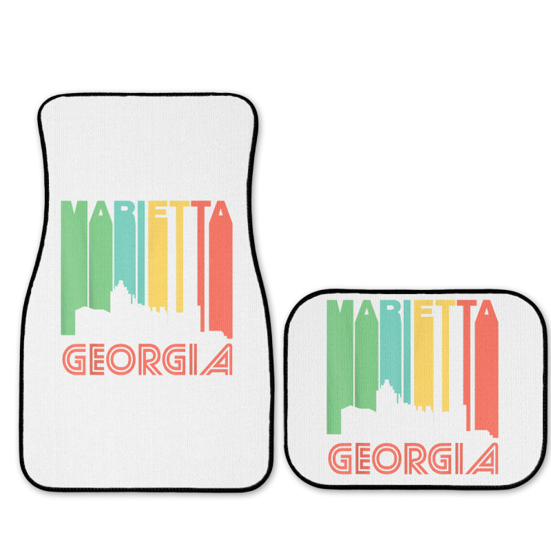 Retro 1970's Style Marietta Georgia Skyline T Shirt Full Set Car Mats | Artistshot