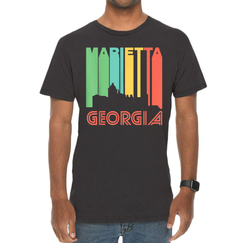 Retro 1970's Style Marietta Georgia Skyline T Shirt Vintage T-shirt | Artistshot