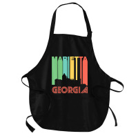 Retro 1970's Style Marietta Georgia Skyline T Shirt Medium-length Apron | Artistshot