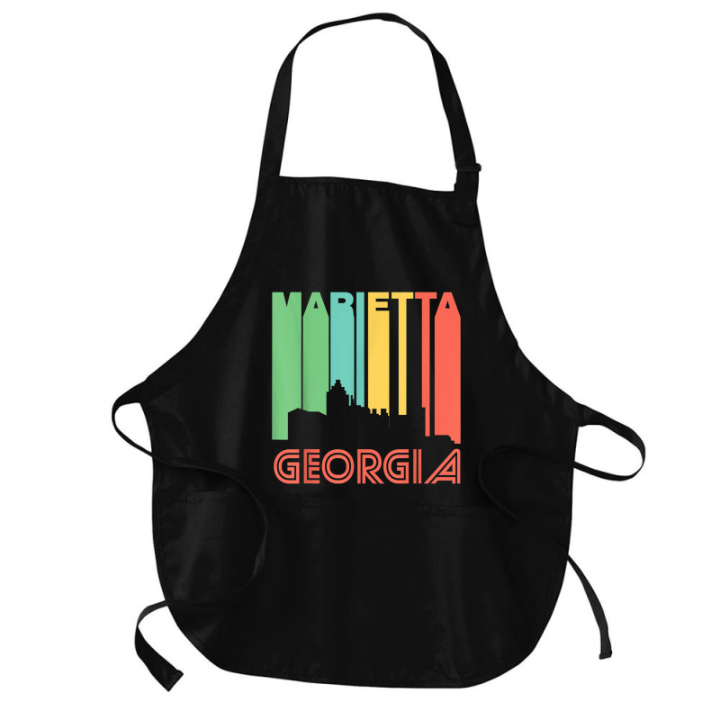 Retro 1970's Style Marietta Georgia Skyline T Shirt Medium-length Apron | Artistshot