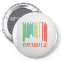 Retro 1970's Style Marietta Georgia Skyline T Shirt Pin-back Button | Artistshot