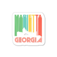 Retro 1970's Style Marietta Georgia Skyline T Shirt Sticker | Artistshot