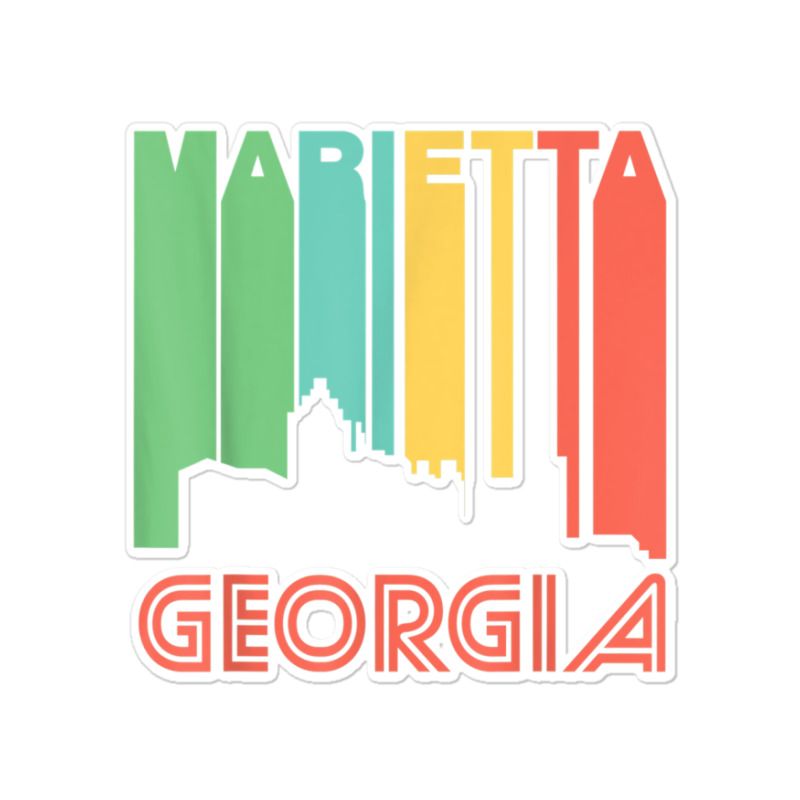 Retro 1970's Style Marietta Georgia Skyline T Shirt Sticker | Artistshot