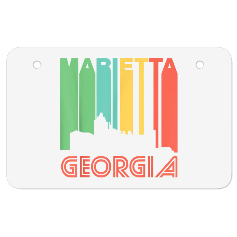 Retro 1970's Style Marietta Georgia Skyline T Shirt Atv License Plate | Artistshot