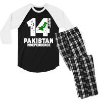 Patriotic Pakistan Flag Independence Day 14 August Pakistani Men's 3/4 Sleeve Pajama Set | Artistshot