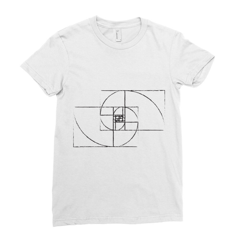 Golden Section In Nature Fibonacci Spiral Sketch T Shirt Ladies Fitted T-Shirt by cm-arts | Artistshot