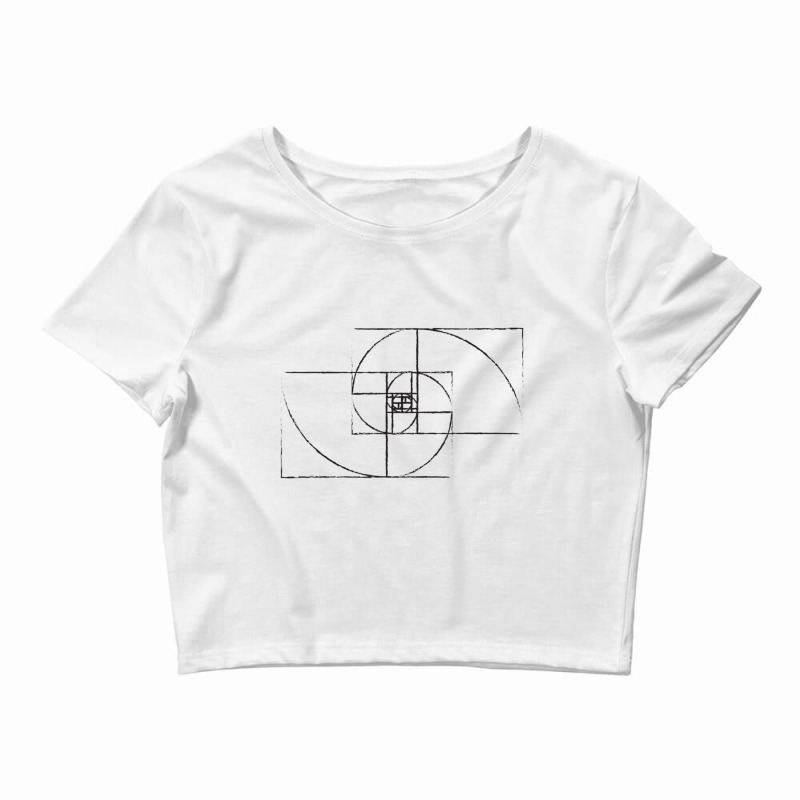 Golden Section In Nature Fibonacci Spiral Sketch T Shirt Crop Top by cm-arts | Artistshot