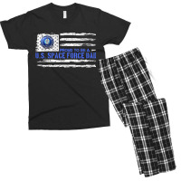 Vintage Usa American Flag Proud To Be A Us Space Force Dad Men's T-shirt Pajama Set | Artistshot