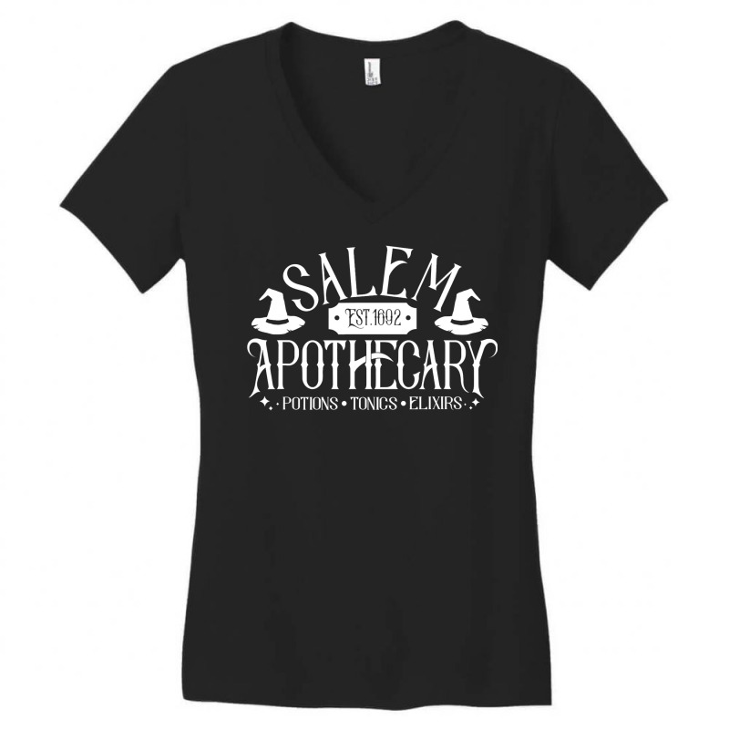 Salem Apothecary 1692 Potions Tonics Elixirs Witch Halloween Women's V-Neck T-Shirt by Haley1989 | Artistshot