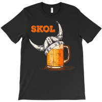 Mens Skol Nordic Viking Helmet Drinking Glass T Shirt T-shirt | Artistshot