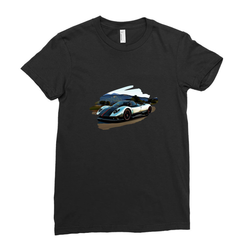 Pagani Zonda Cinque Racing Art Print Ladies Fitted T-Shirt by ShawnMochol | Artistshot