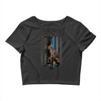 Thin Blue Line American Flag Belgian Malinois Police Dog Crop Top | Artistshot