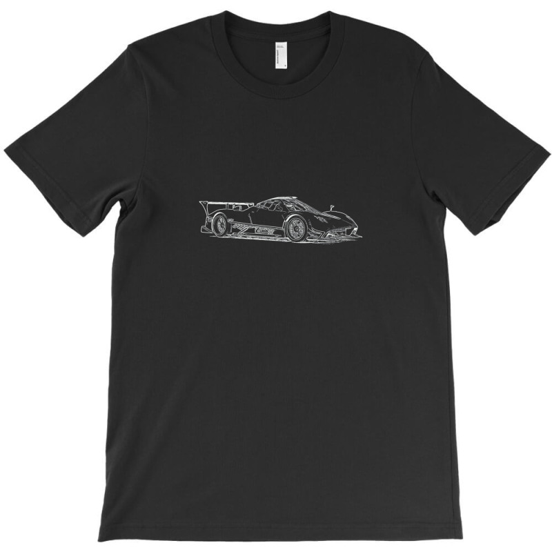 Pagani Zonda R Supercar Racing Wireframe White T-Shirt by ShawnMochol | Artistshot