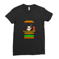 Burger Time Retro 80's Arcade Game Design Ladies Fitted T-shirt | Artistshot