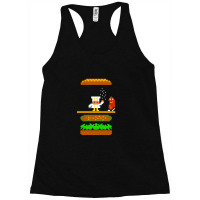 Burger Time Retro 80's Arcade Game Design Racerback Tank | Artistshot