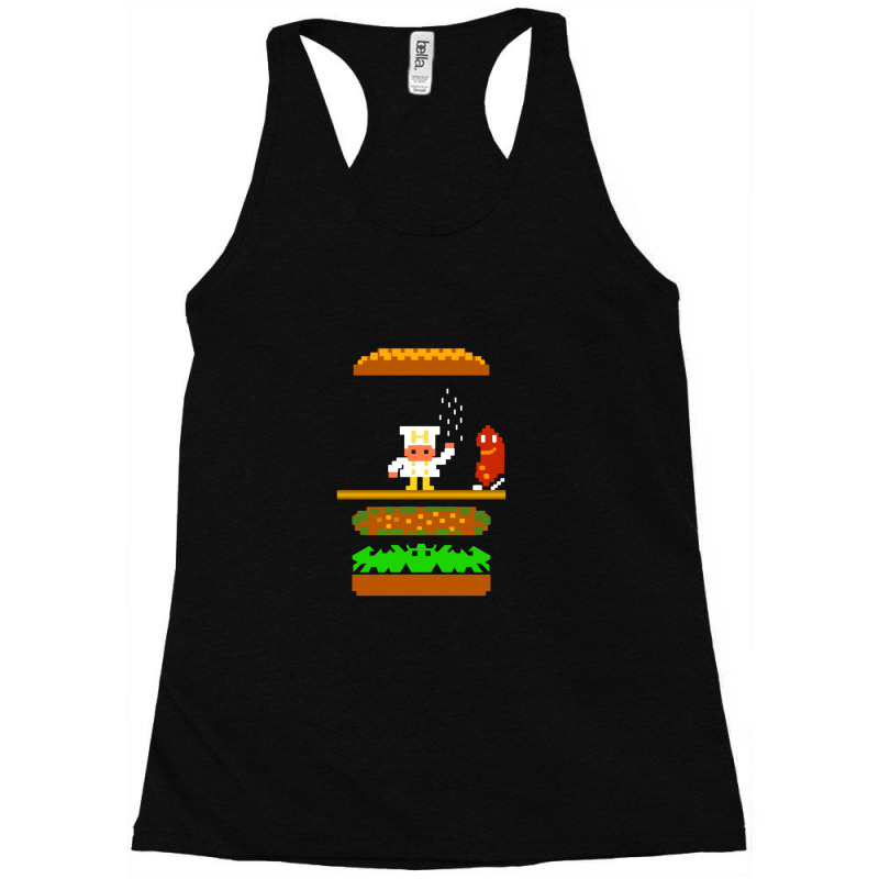 Burger Time Retro 80's Arcade Game Design Racerback Tank by cm-arts | Artistshot