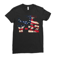 V 22 Osprey Military Aircraft Distressed Usa Flag Overlay T Shirt Ladies Fitted T-shirt | Artistshot