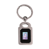 Cyberpunk Girl Silver Rectangle Keychain | Artistshot