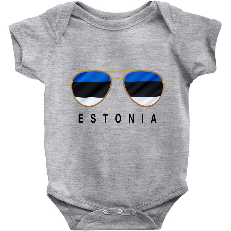 Estonia Sunglasses, Estonia Flag, Estonian Sweatshirt Baby Bodysuit | Artistshot