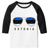 Estonia Sunglasses, Estonia Flag, Estonian Sweatshirt Youth 3/4 Sleeve | Artistshot