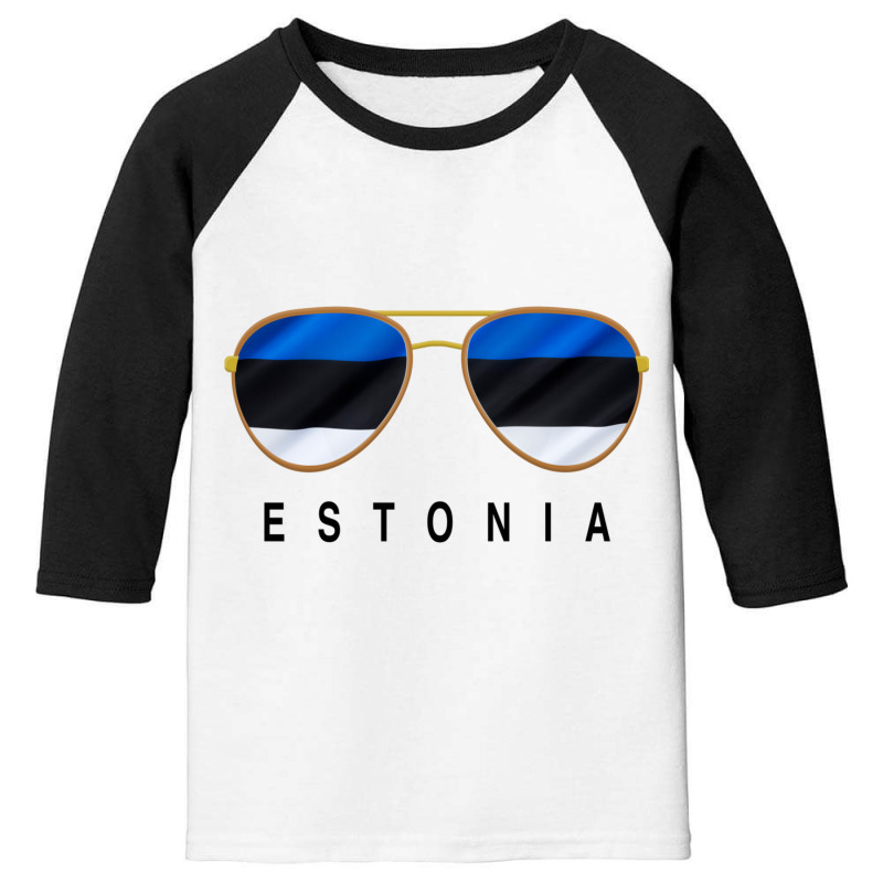 Estonia Sunglasses, Estonia Flag, Estonian Sweatshirt Youth 3/4 Sleeve | Artistshot