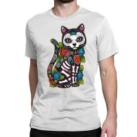 Cat Sugar Skull Mexico Calavera Dia De Los Muertos Halloween Sweatshir Classic T-shirt | Artistshot