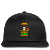 Burger Time Retro 80's Arcade Game Design Printed Hat | Artistshot