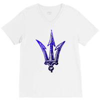 Blue Poseidon Symbol Trident T Shirt Ancient Greece Power T Shirt V-neck Tee | Artistshot