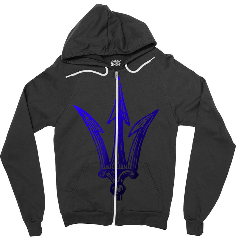 Blue Poseidon Symbol Trident T Shirt Ancient Greece Power T Shirt Zipper Hoodie | Artistshot