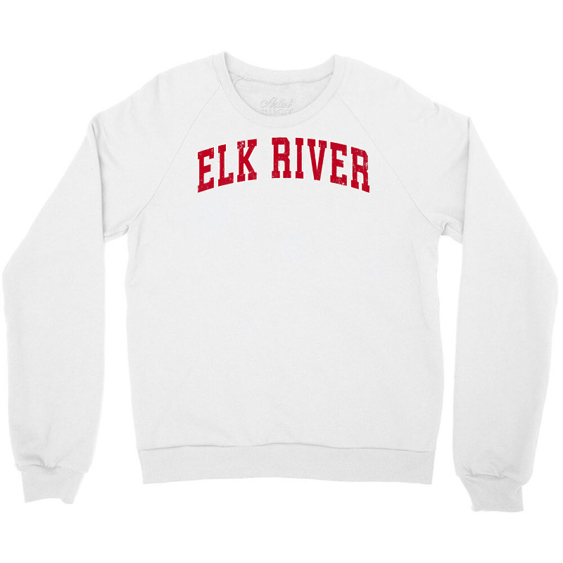 Mens Elk River Minnesota Mn Vintage Sports Design Red Design Premium T Crewneck Sweatshirt | Artistshot