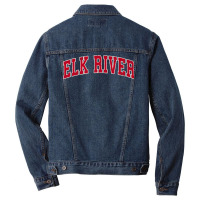 Mens Elk River Minnesota Mn Vintage Sports Design Red Design Premium T Men Denim Jacket | Artistshot