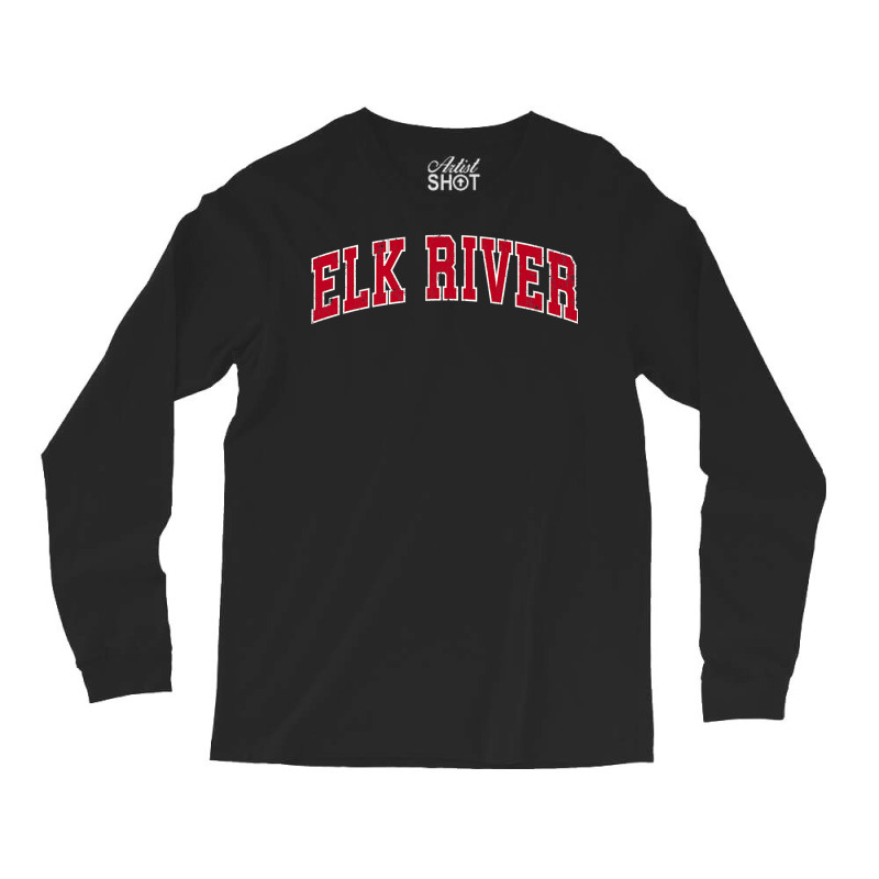 Mens Elk River Minnesota Mn Vintage Sports Design Red Design Premium T Long Sleeve Shirts | Artistshot