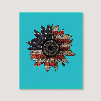 American Sunflower Portrait Canvas Print Designed By Sengul