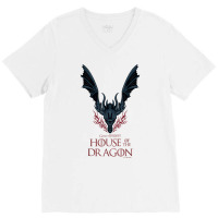 House Of The Dragon Dark Wings Spread T Shirt V-neck Tee | Artistshot