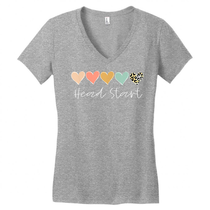 Leopard Hearts Teacher Student, Head Start T Shirt Women's V-Neck T-Shirt by cm-arts | Artistshot