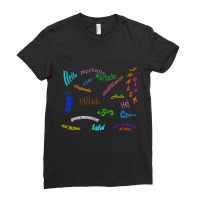 Greeting In 19 Languages   Salute   Hello Ladies Fitted T-shirt | Artistshot