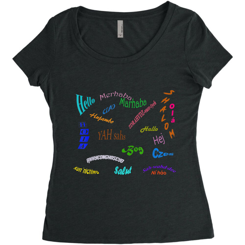 Greeting In 19 Languages   Salute   Hello Women's Triblend Scoop T-shirt by cm-arts | Artistshot