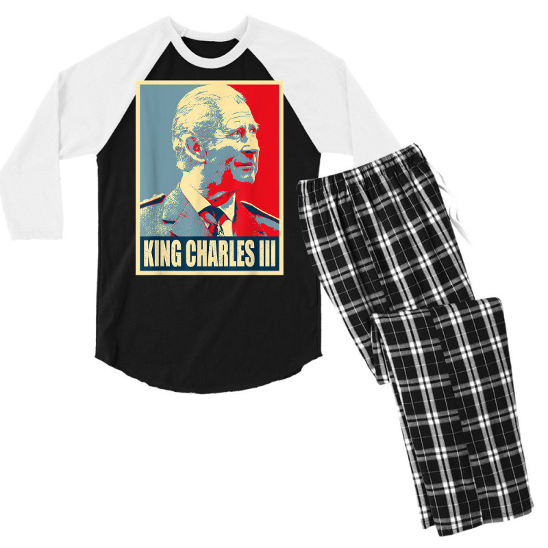 King Of Britain Charles Iii T Shirt Men's 3/4 Sleeve Pajama Set | Artistshot