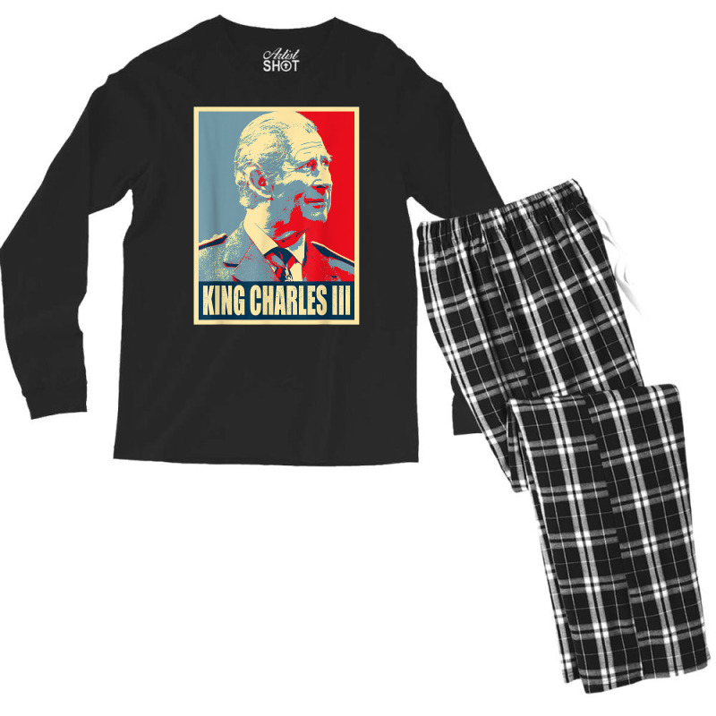 King Of Britain Charles Iii T Shirt Men's Long Sleeve Pajama Set | Artistshot