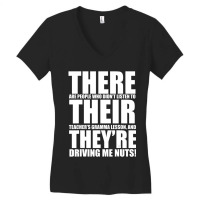 There Their They're English Grammar Humor Teacher Women's V-neck T-shirt | Artistshot