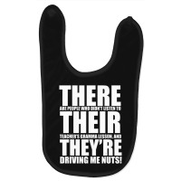 There Their They're English Grammar Humor Teacher Baby Bibs | Artistshot